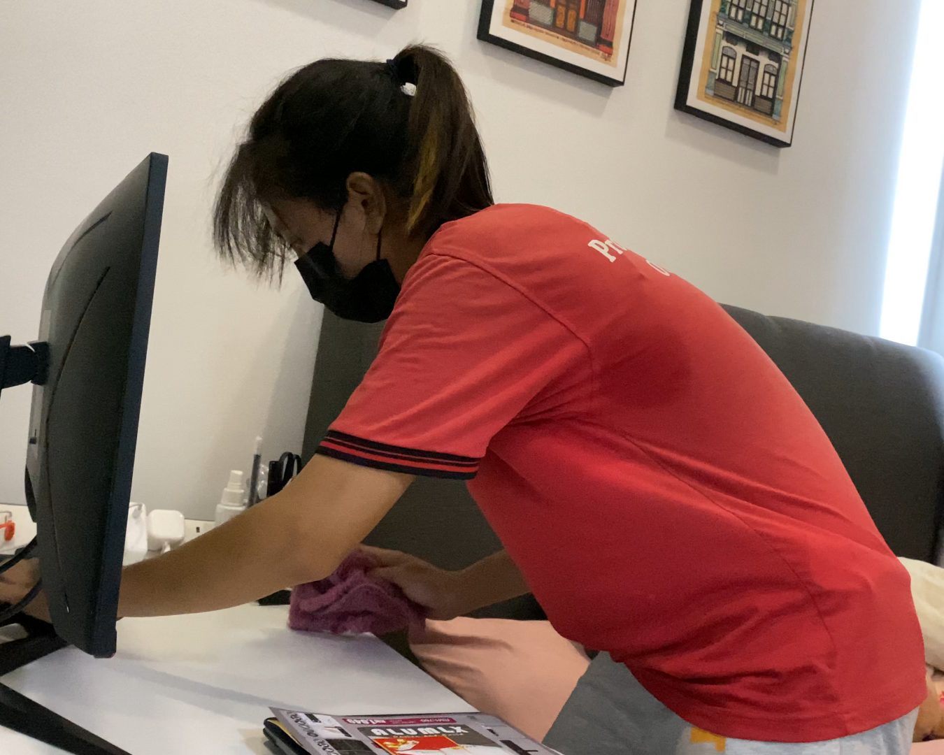 Ultra Cleaning specialist cleaning a shoplot office in Rawang